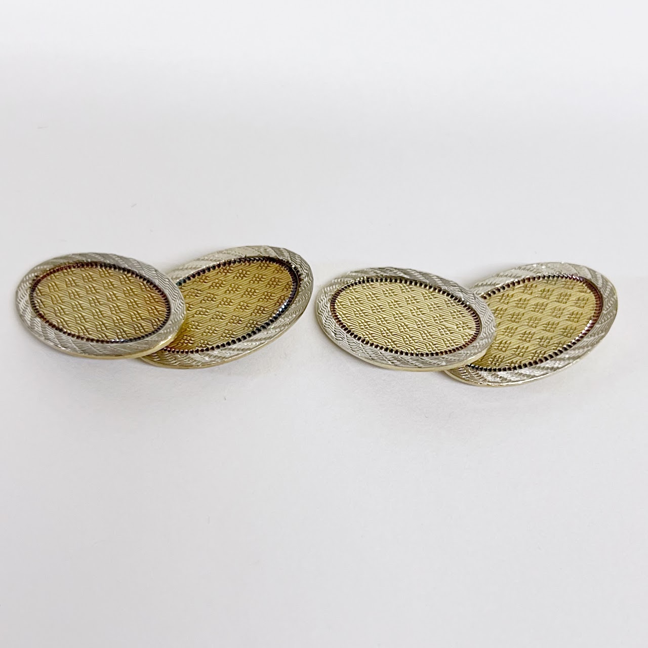 14K Gold Bi Color Cufflinks