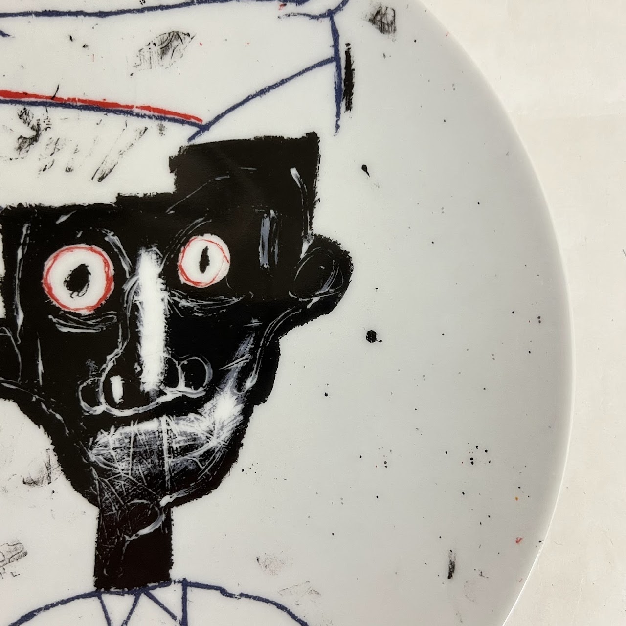 Jean-Michel Basquiat 'Eyes and Eggs' Ligne Blanche Limoges Porcelain Plate Set of Four