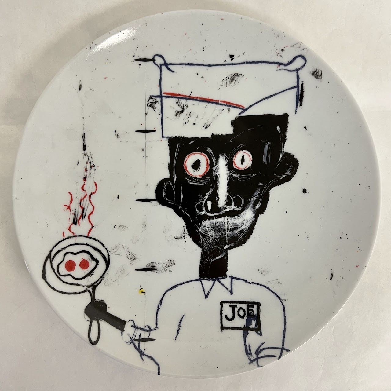 Jean-Michel Basquiat 'Eyes and Eggs' Ligne Blanche Limoges Porcelain Plate Set of Four