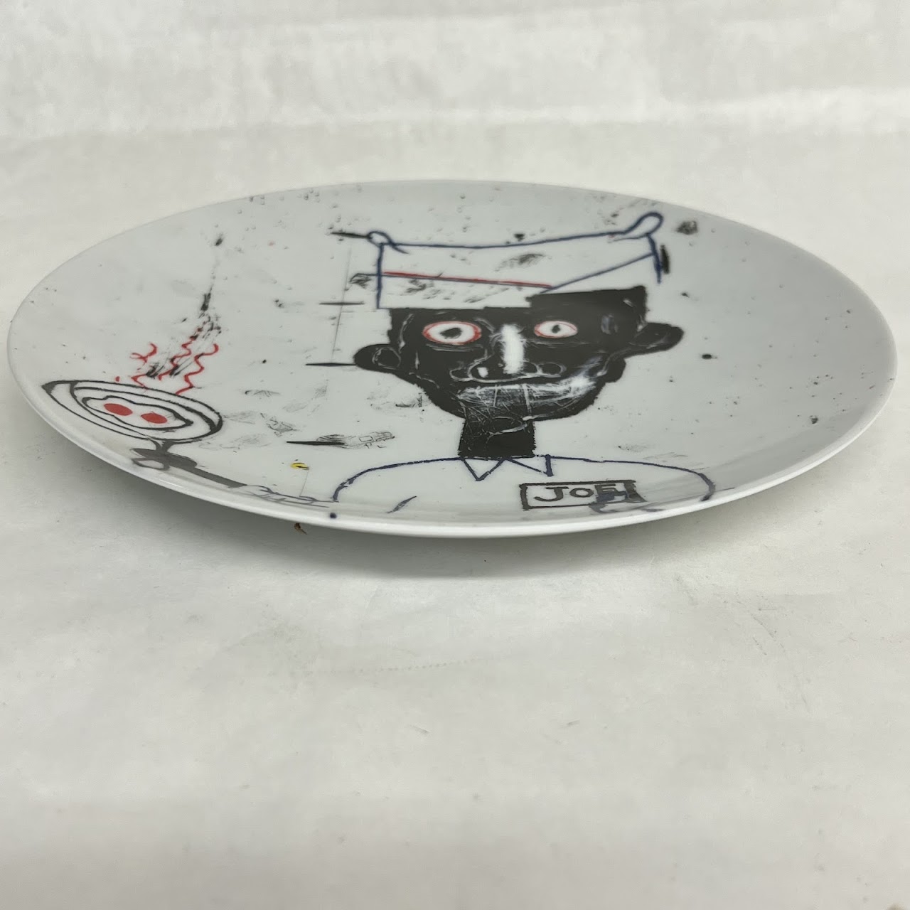 Jean-Michel Basquiat 'Eyes and Eggs' Ligne Blanche Limoges Porcelain Plate Set of Four