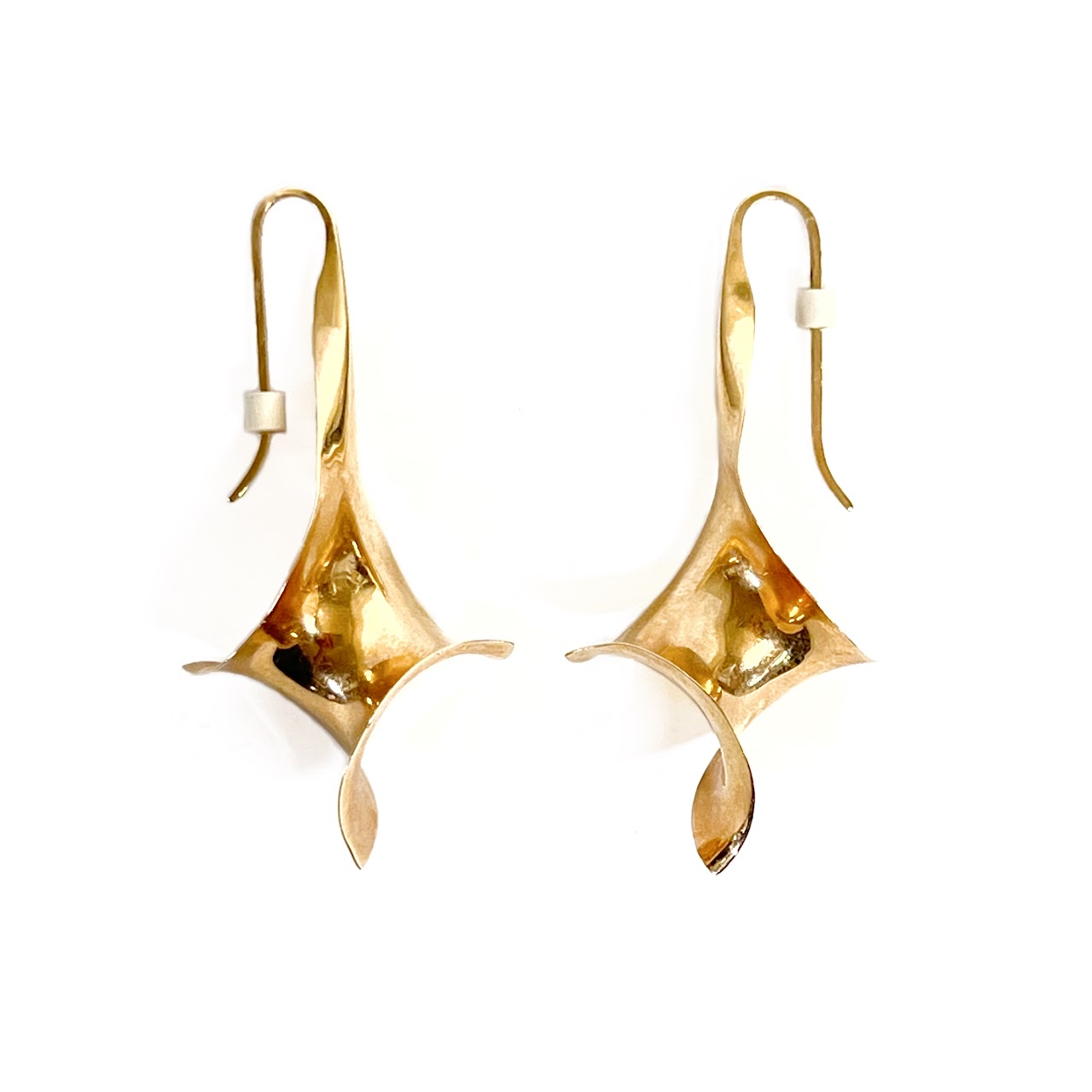 14K Gold Twisted Pendant Earrings