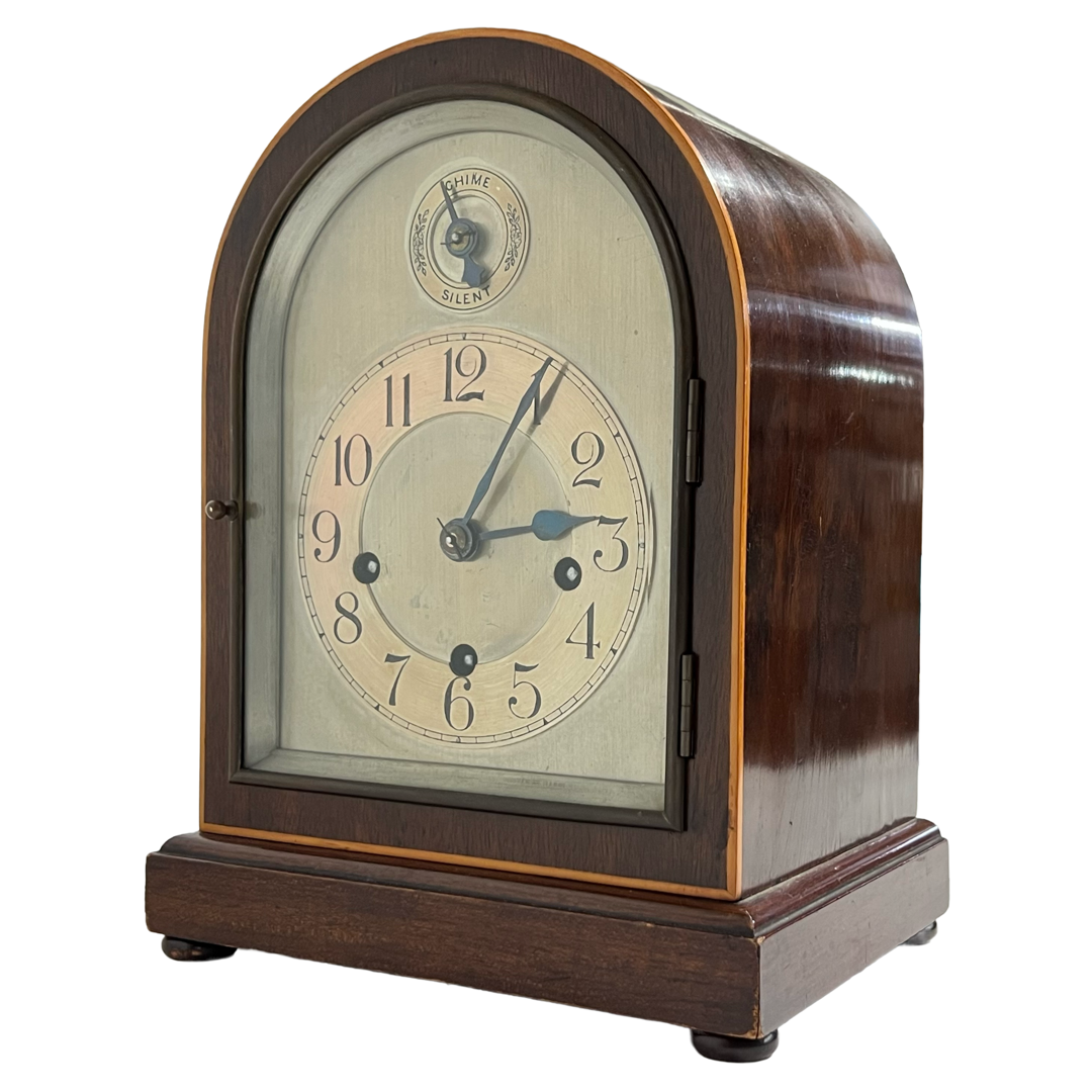 Winterhalder & Hofmeier 1920s German Mahogany Mantel Clock