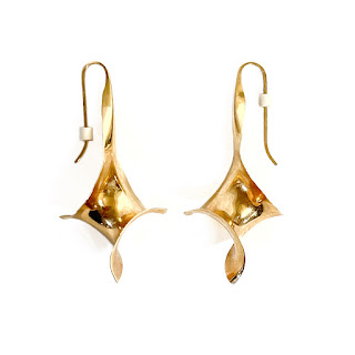 14K Gold Twisted Pendant Earrings