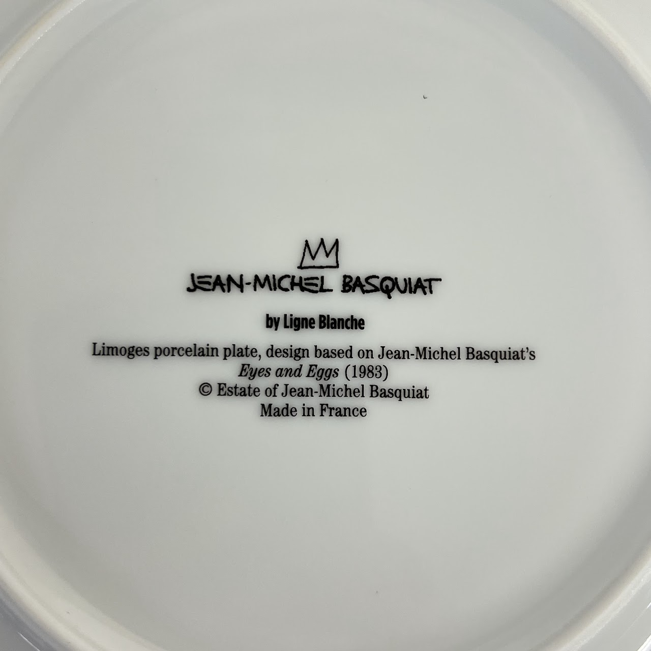 Jean-Michel Basquiat 'Eyes and Eggs' Ligne Blanche Limoges Porcelain Plate Set of Four