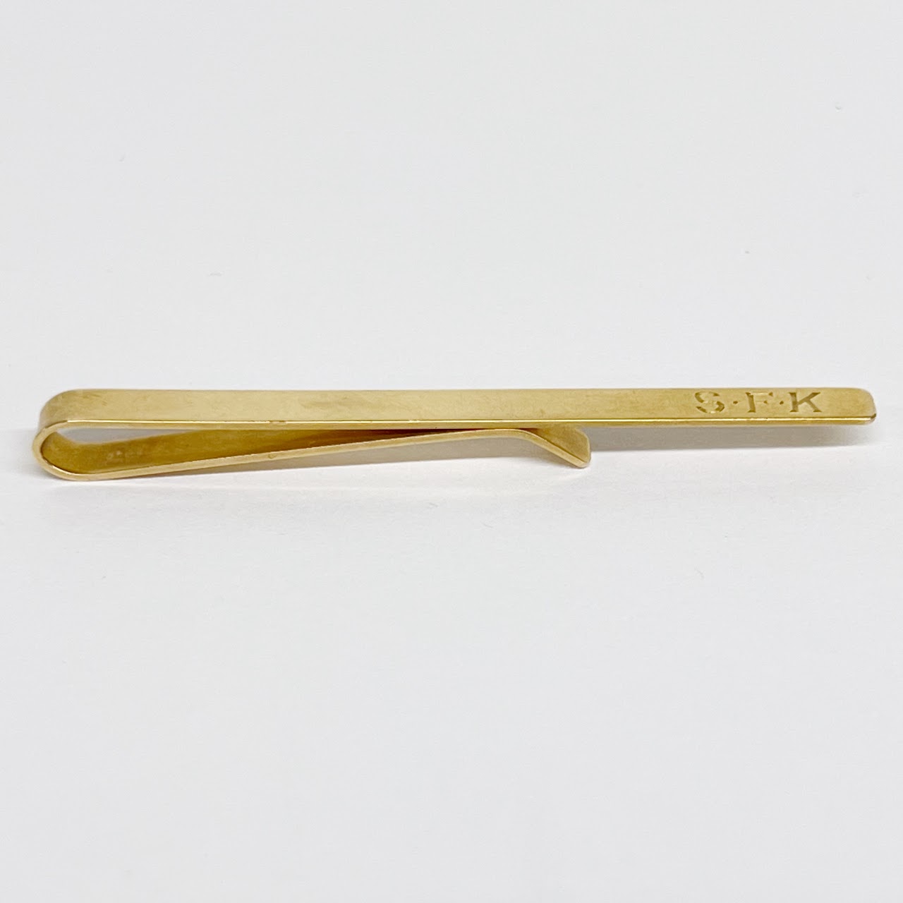 14K Gold Monogrammed Tie Clip