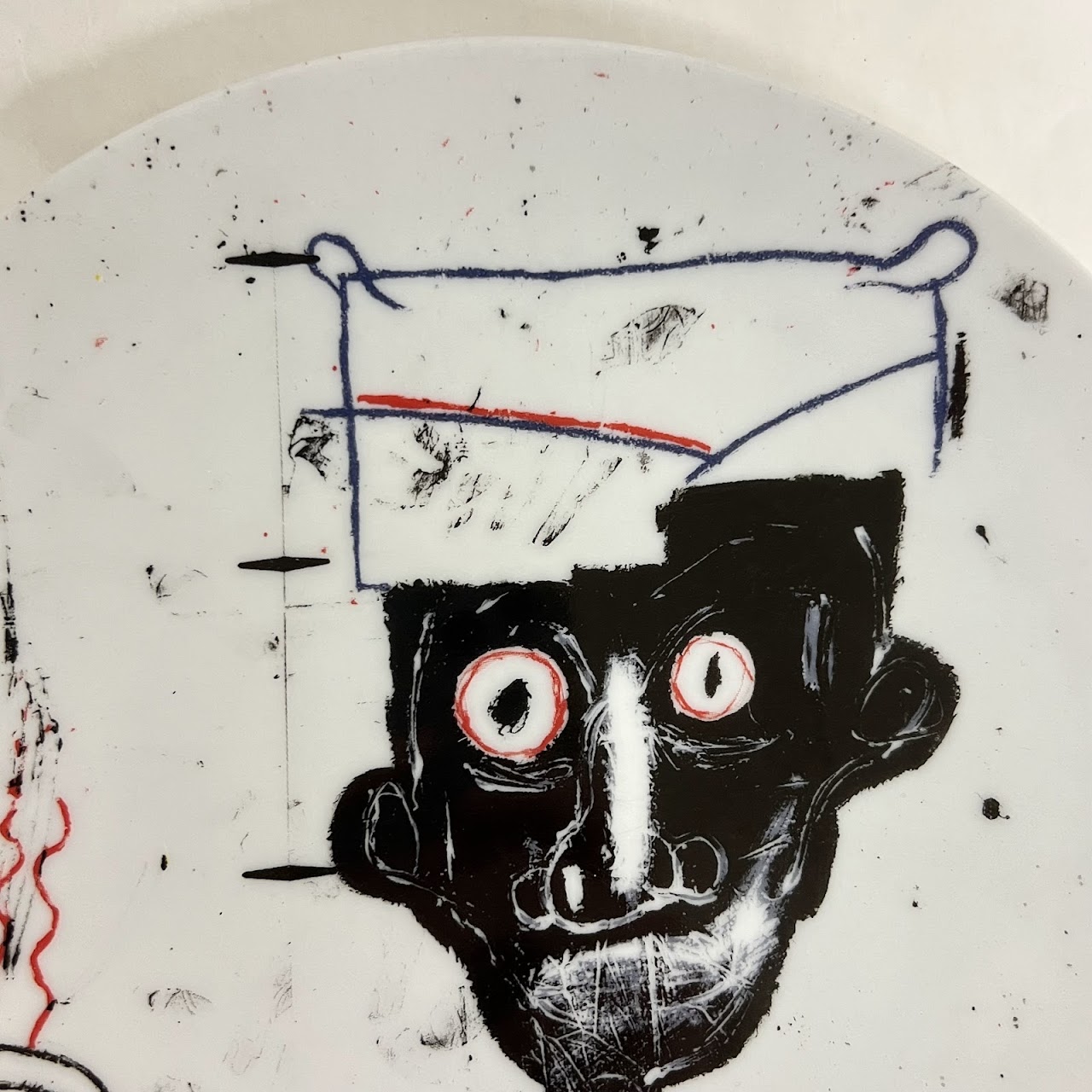 Jean-Michel Basquiat 'Eyes and Eggs' Ligne Blanche Limoges Porcelain Plate Set of Four