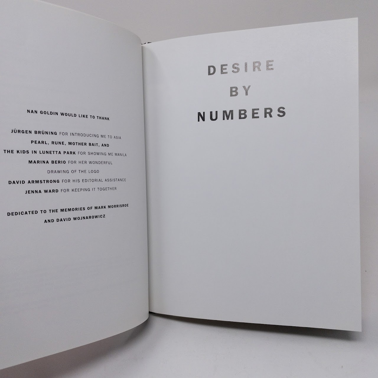 Nan Goldin & Klaus Kertess: SIGNED 'Desire by the Numbers'