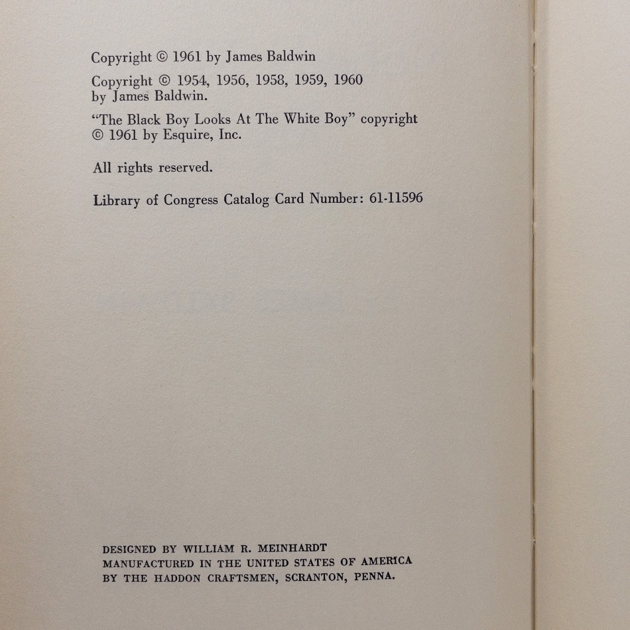 James Baldwin: 1st Ed. 'Nobody Knows My Name'