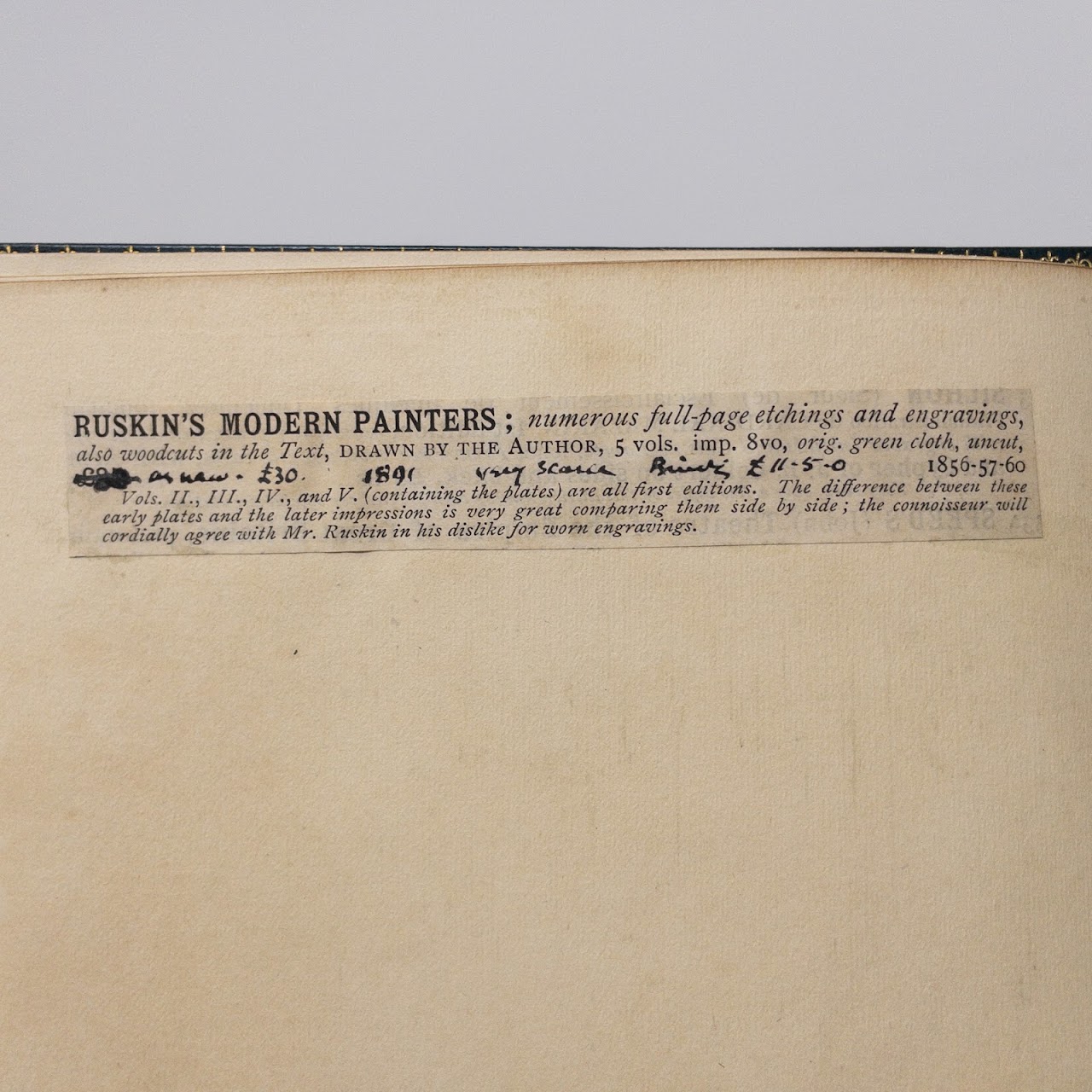 John Ruskin: 'Modern Painters' Five Volume Set