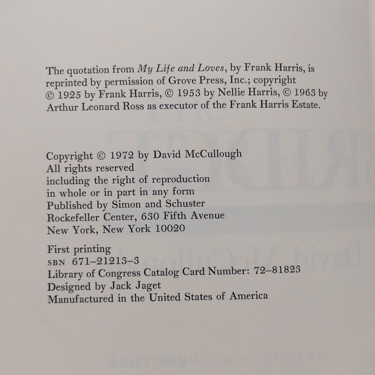 David McCullough: SIGNED 1st Ed. 'The Great Bridge'
