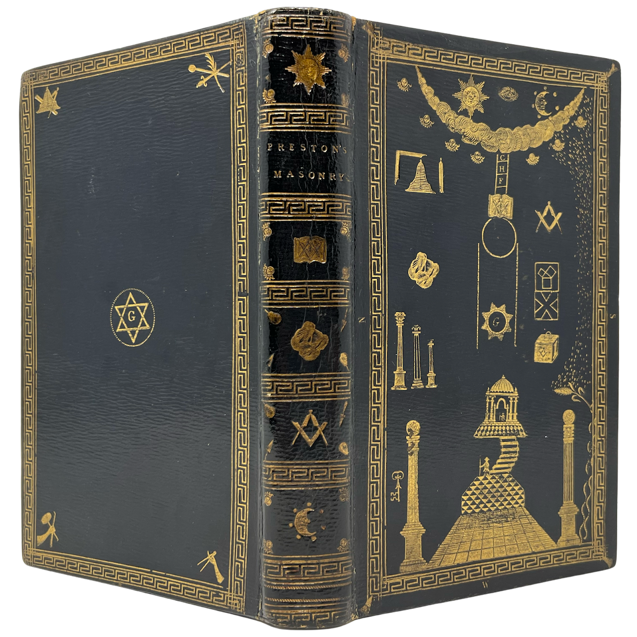 William Preston: 'Preston's Masonry' with Masonic Binding, 1804