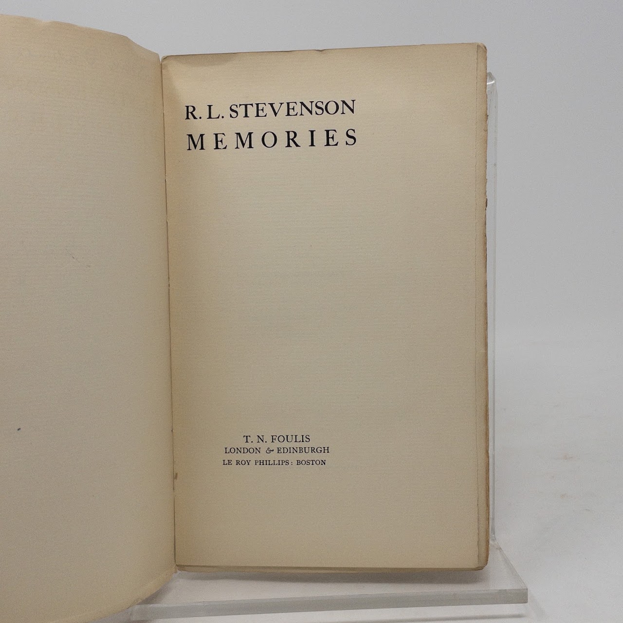 Robert Louis Stevenson: 'Memories' 1912 Edition