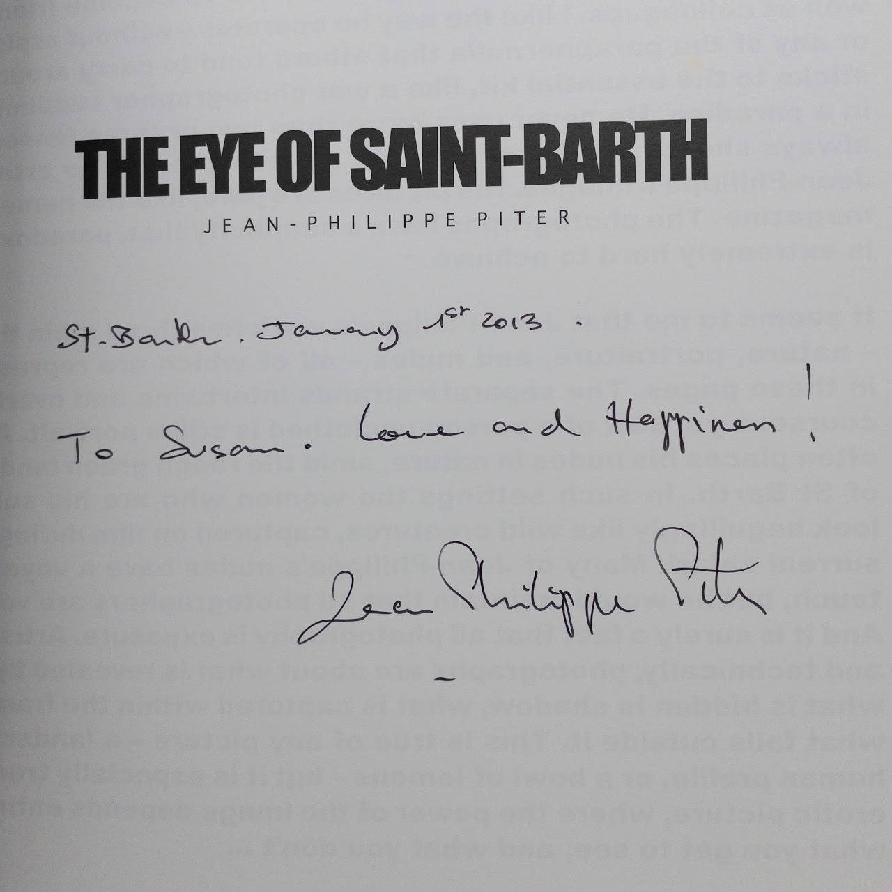 Jean-Philippe Piter: 'The Eye of Saint-Barth' Signed First Edition