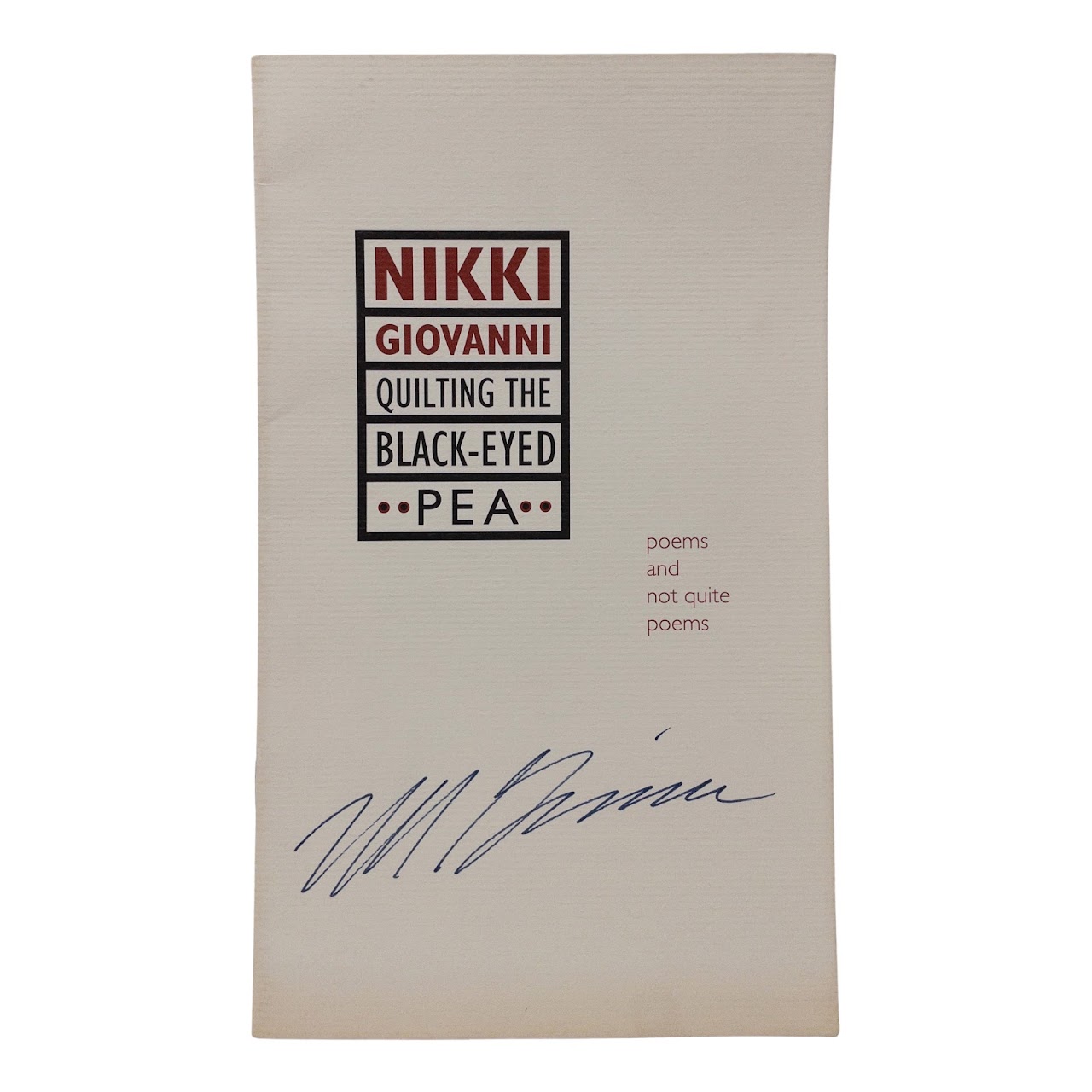 Nikki Giovanni: 'Quilting the Black-Eyed Pea' Signed Promotional Pamphlet