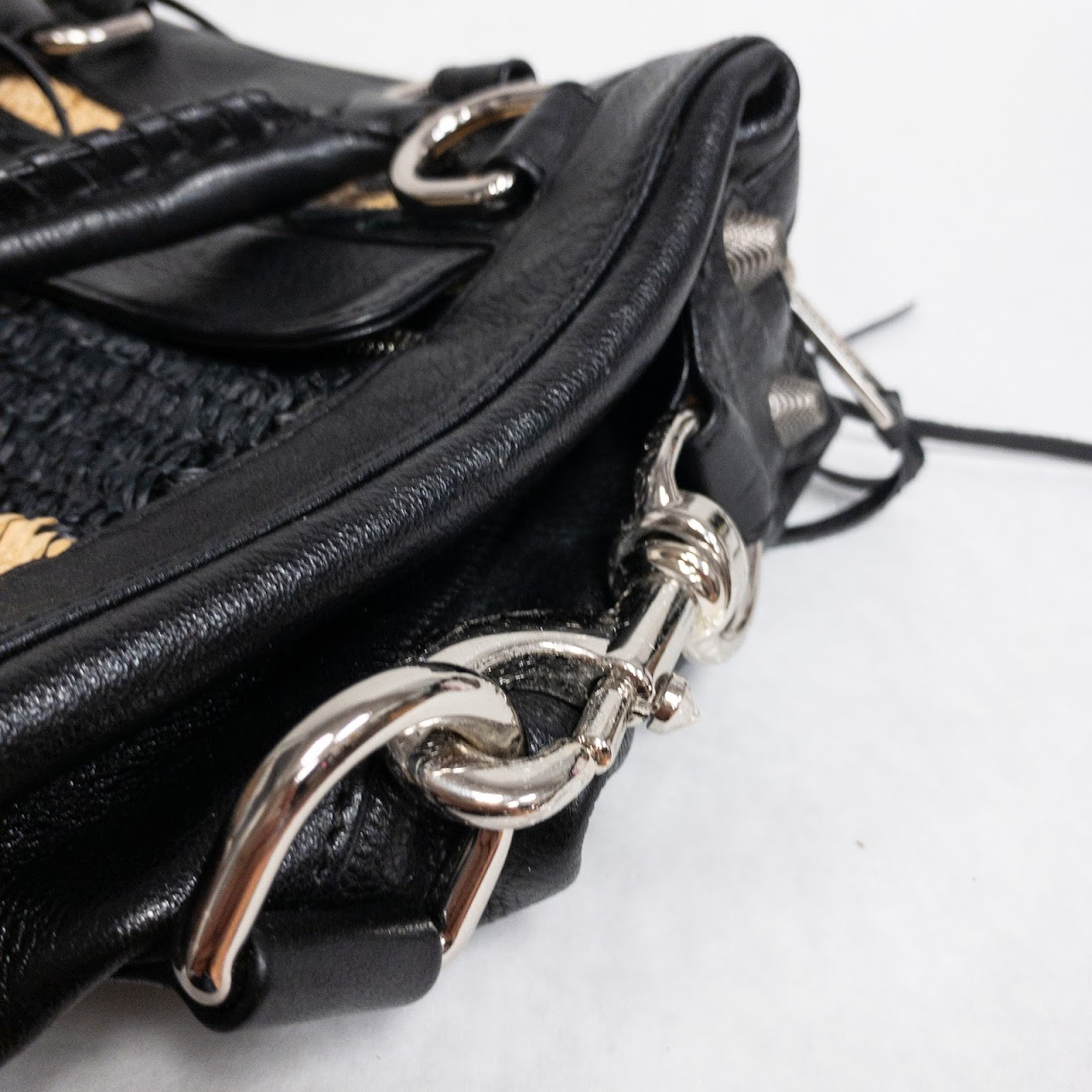 Rebecca Minkoff Leather & Raffia Stachel