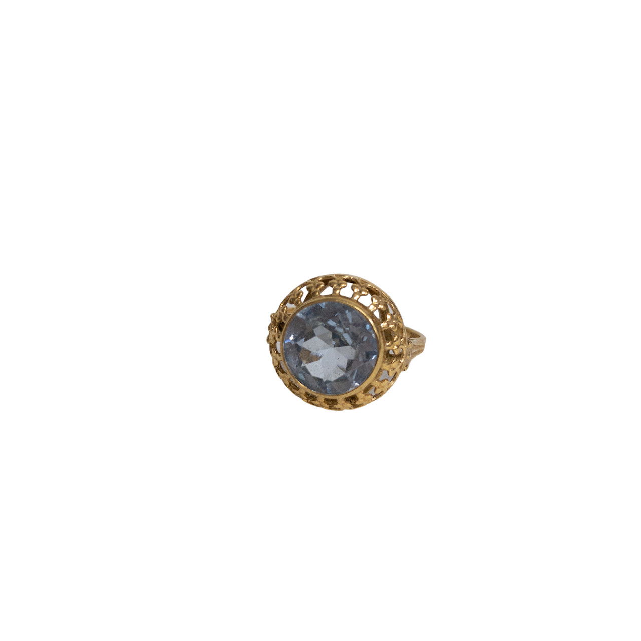 18K Gold and Blue Stone Ring