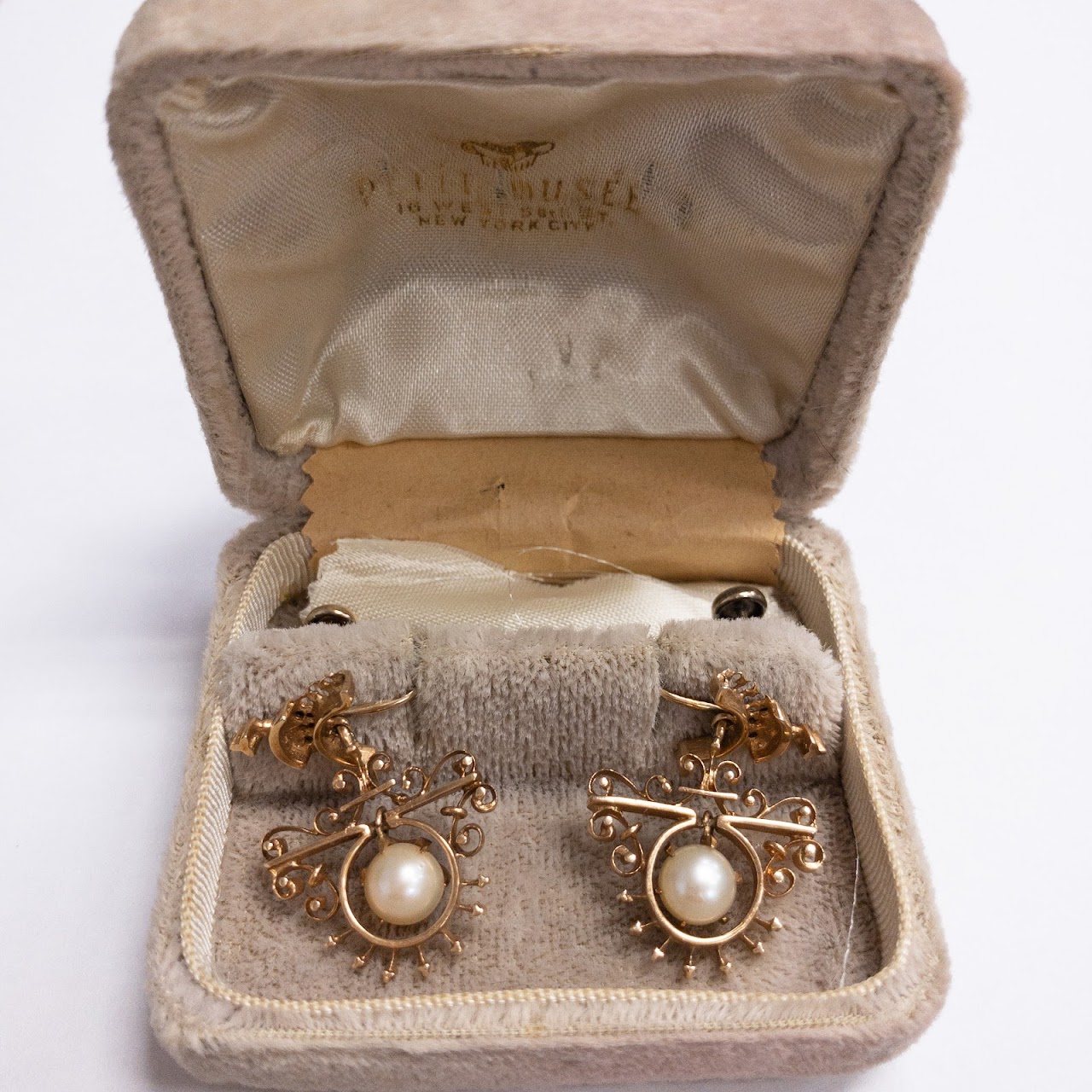 14K Gold and Pearl Screw-Back Earrings