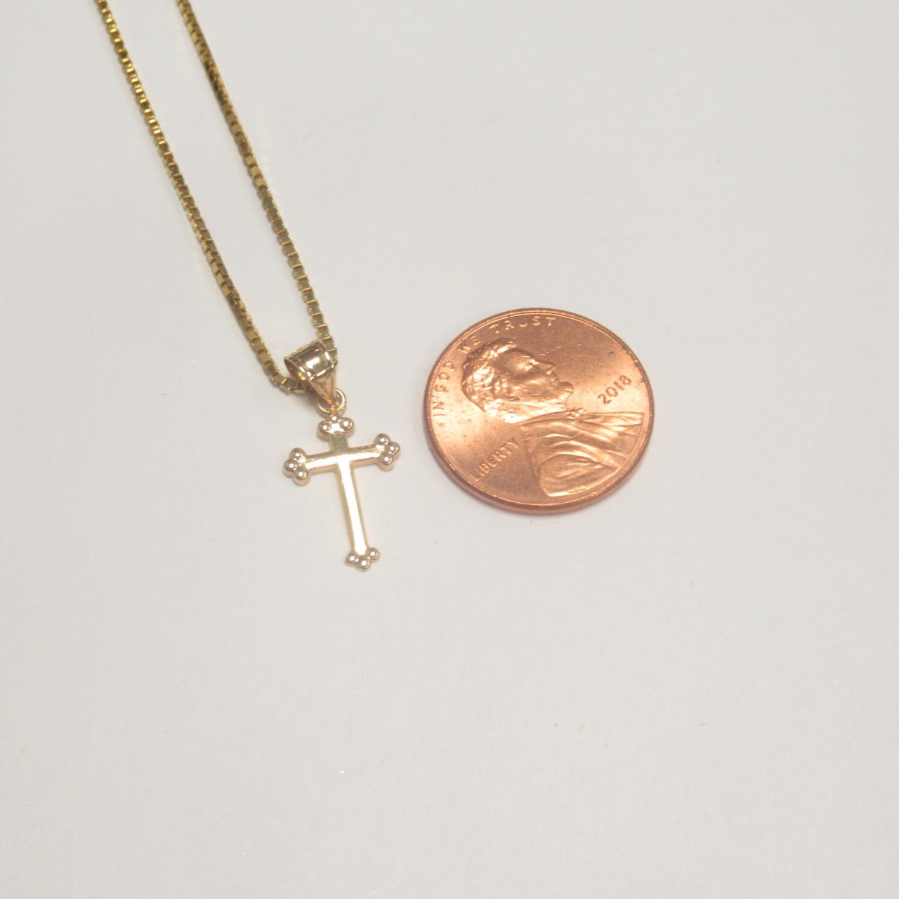 14K Gold Dainty Cross Pendant