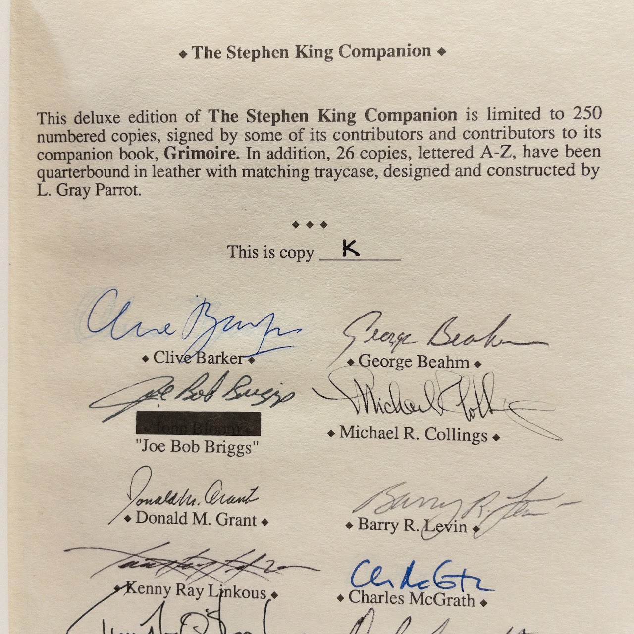 'The Stephen King Companion' RARE Signed Limited Edition