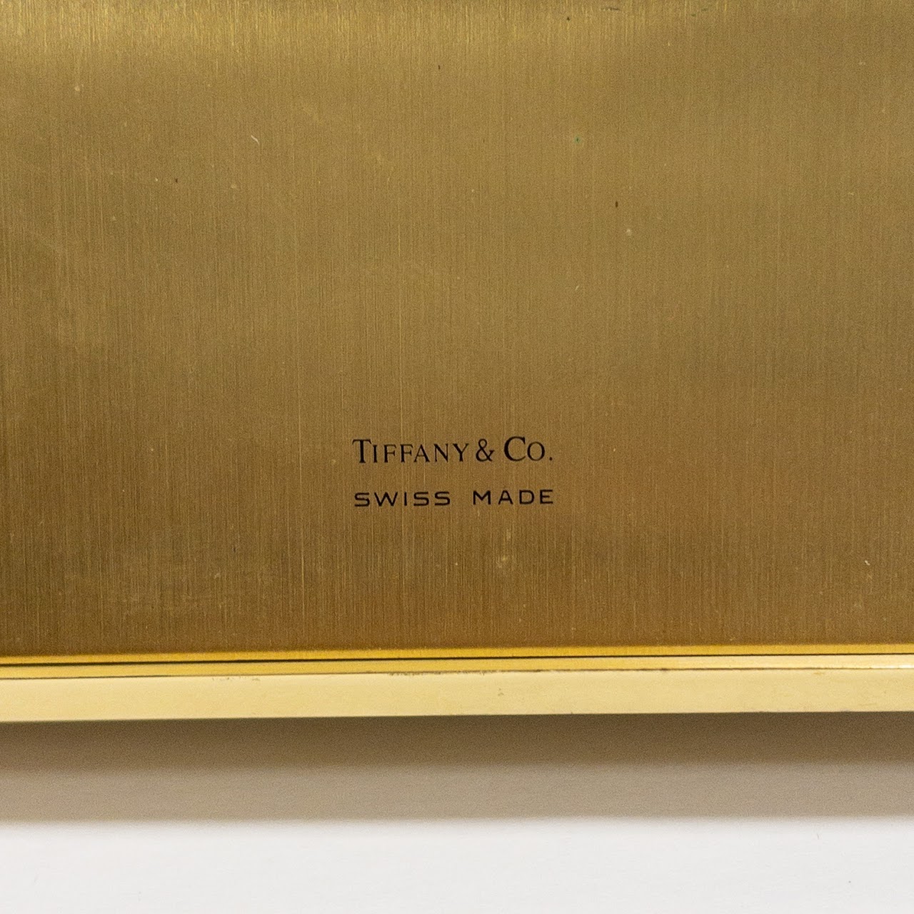 Tiffany & Co. Brass Rectangle Desk Clock