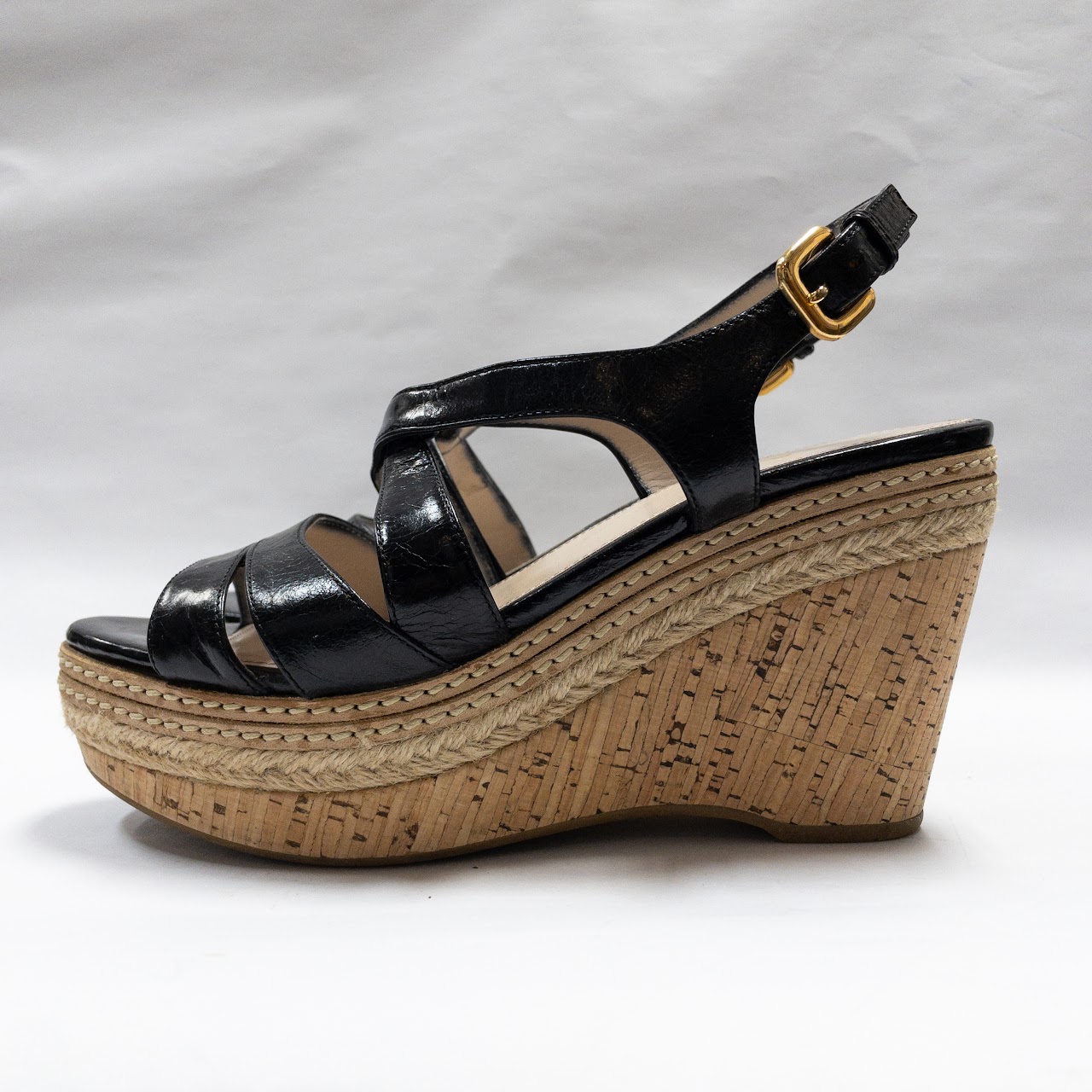 Prada Cork Wedge Heels