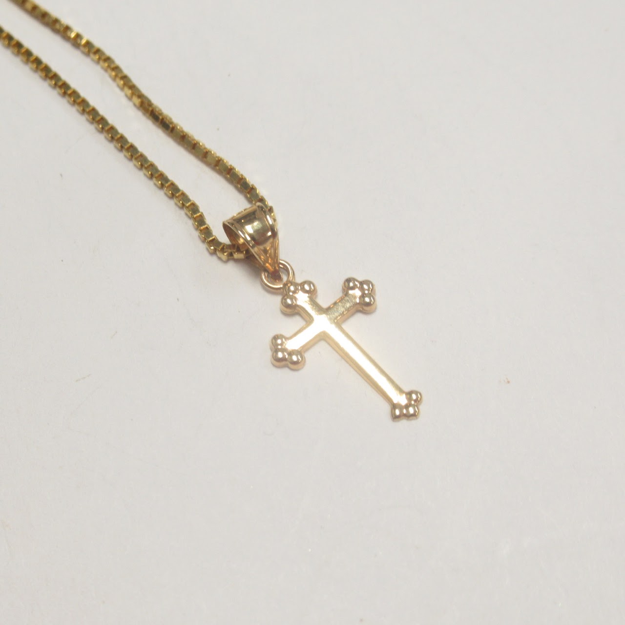 14K Gold Dainty Cross Pendant