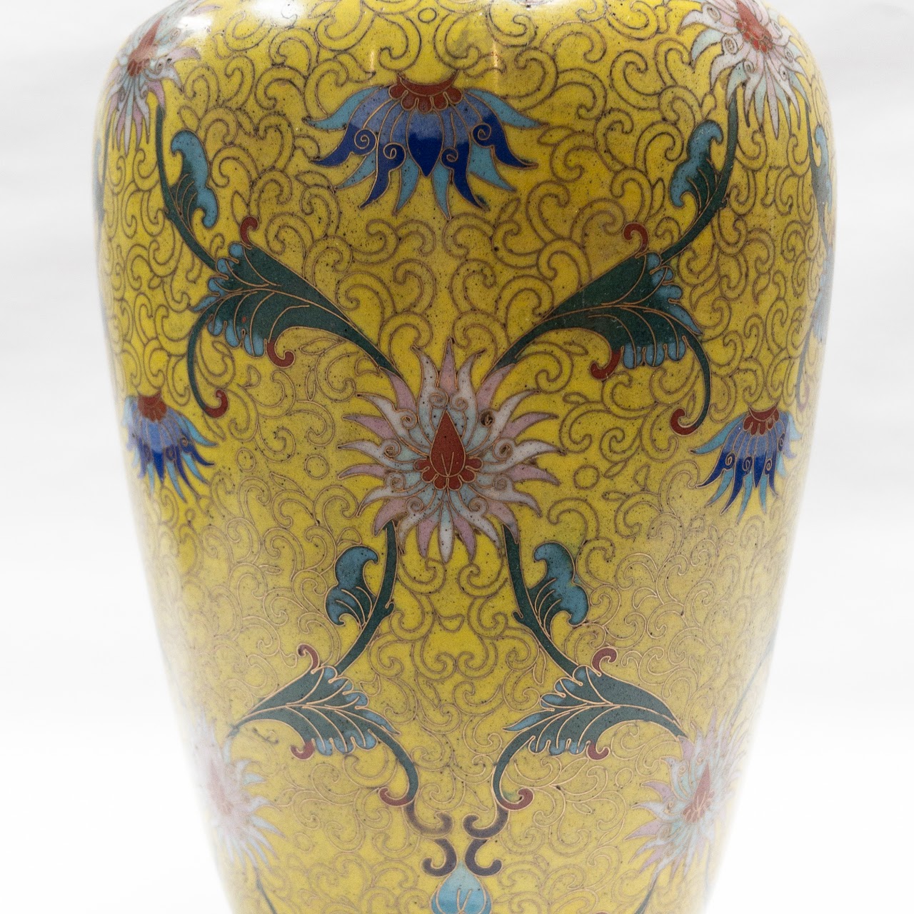 Cloisonné Tall Yellow Vase