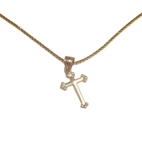 14K Gold Dainty Cross Pendant