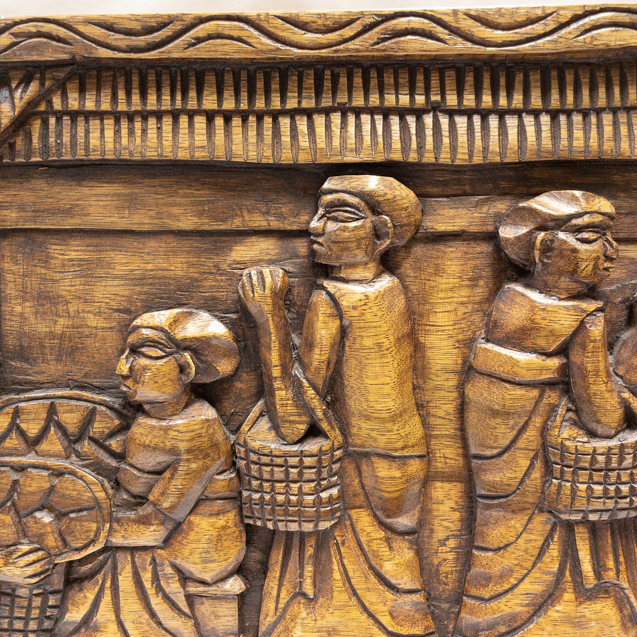 Ghanaian Carved Wood Panel