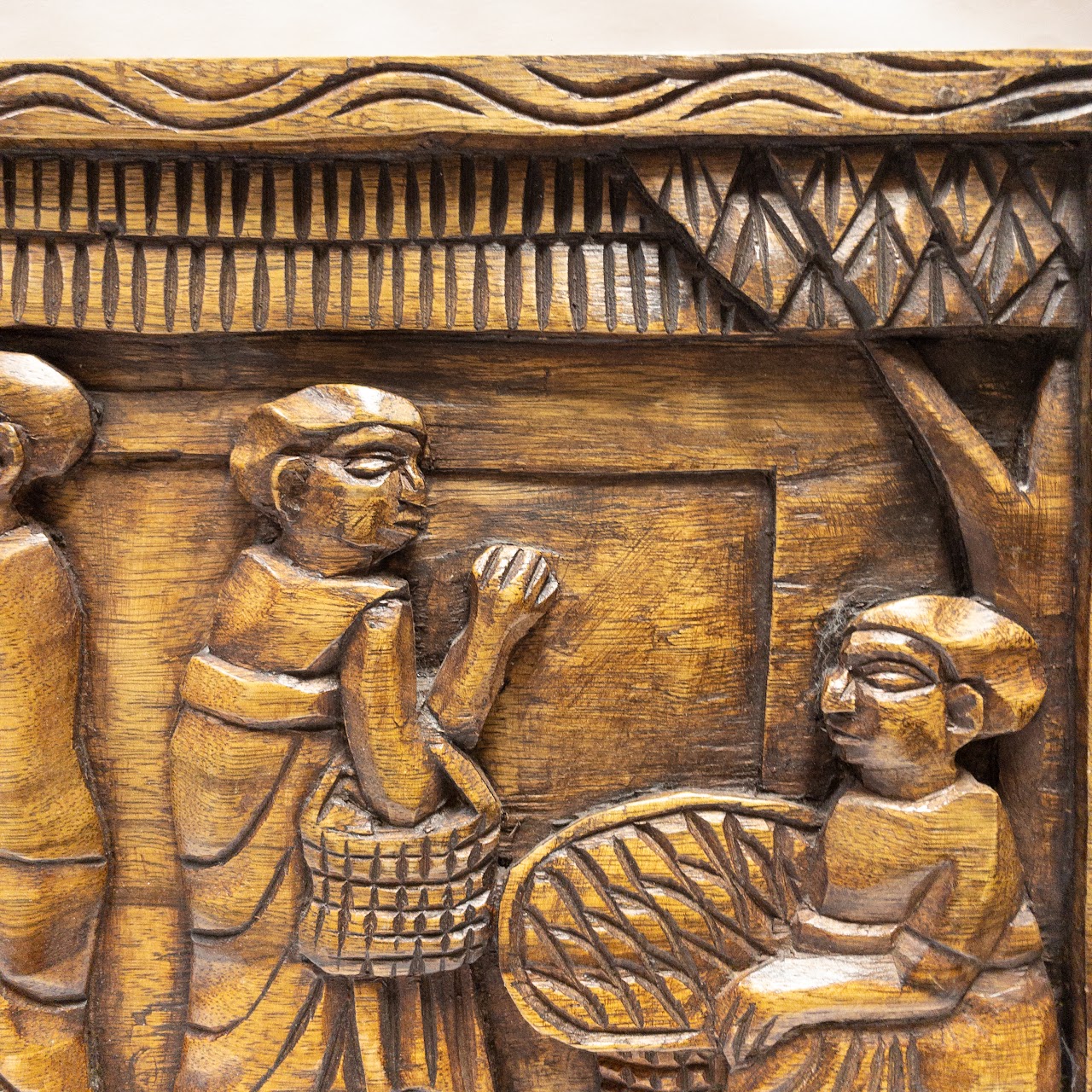 Ghanaian Carved Wood Panel