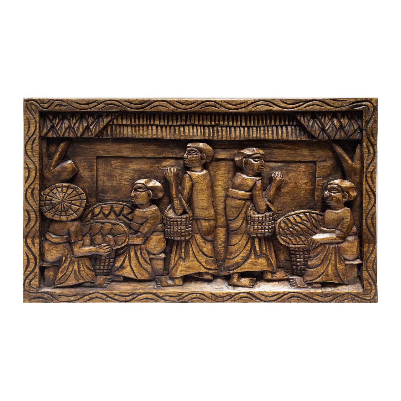 Ghanaian Carved Wood Panel