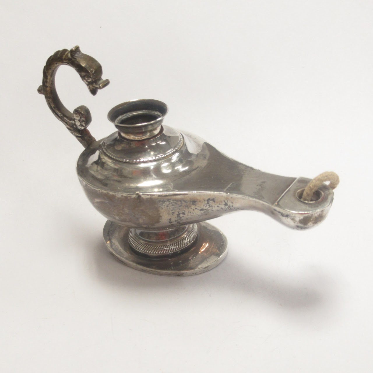 Sterling Silver Egyptian Oil Lamp Pair