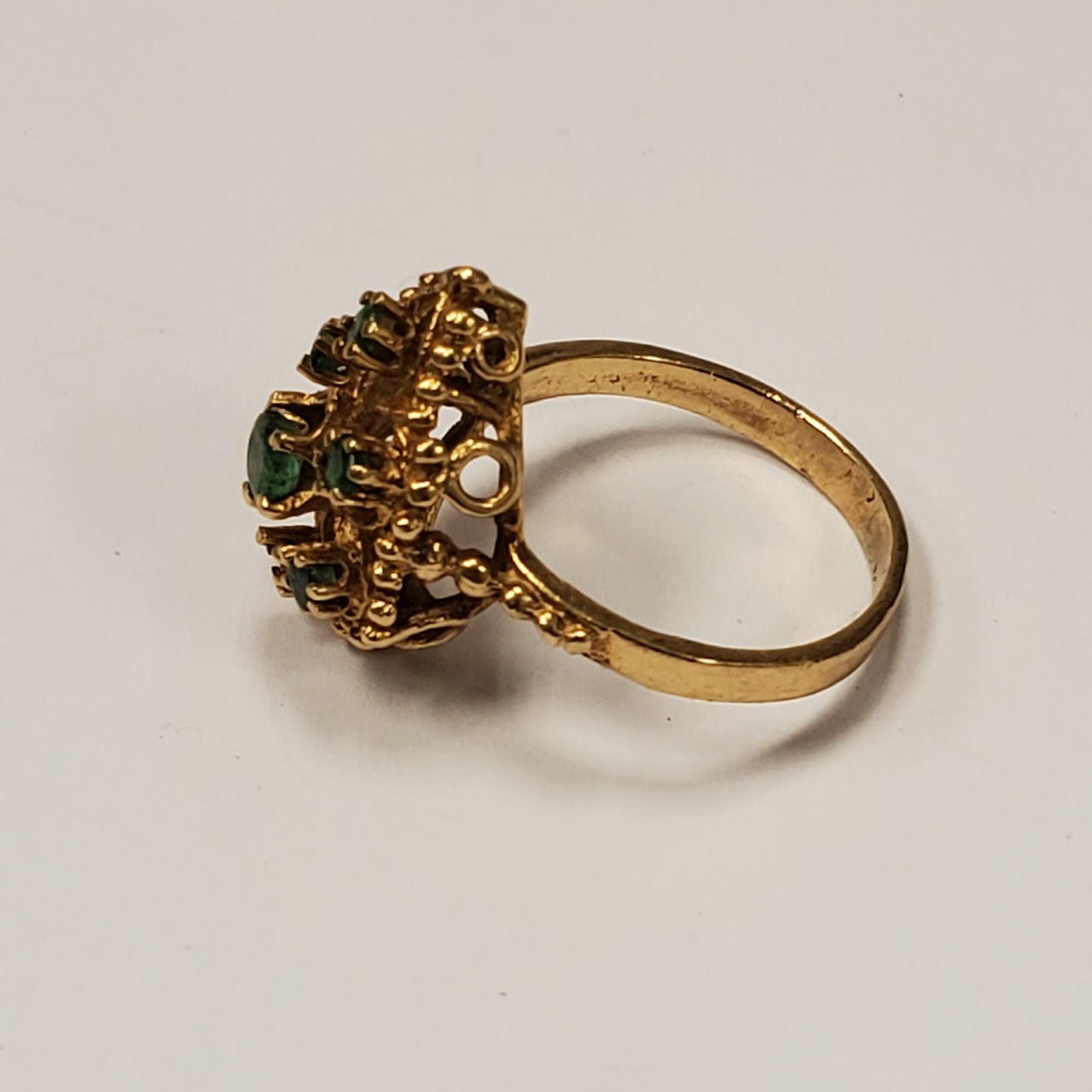 14K Gold & Green Stone Ring