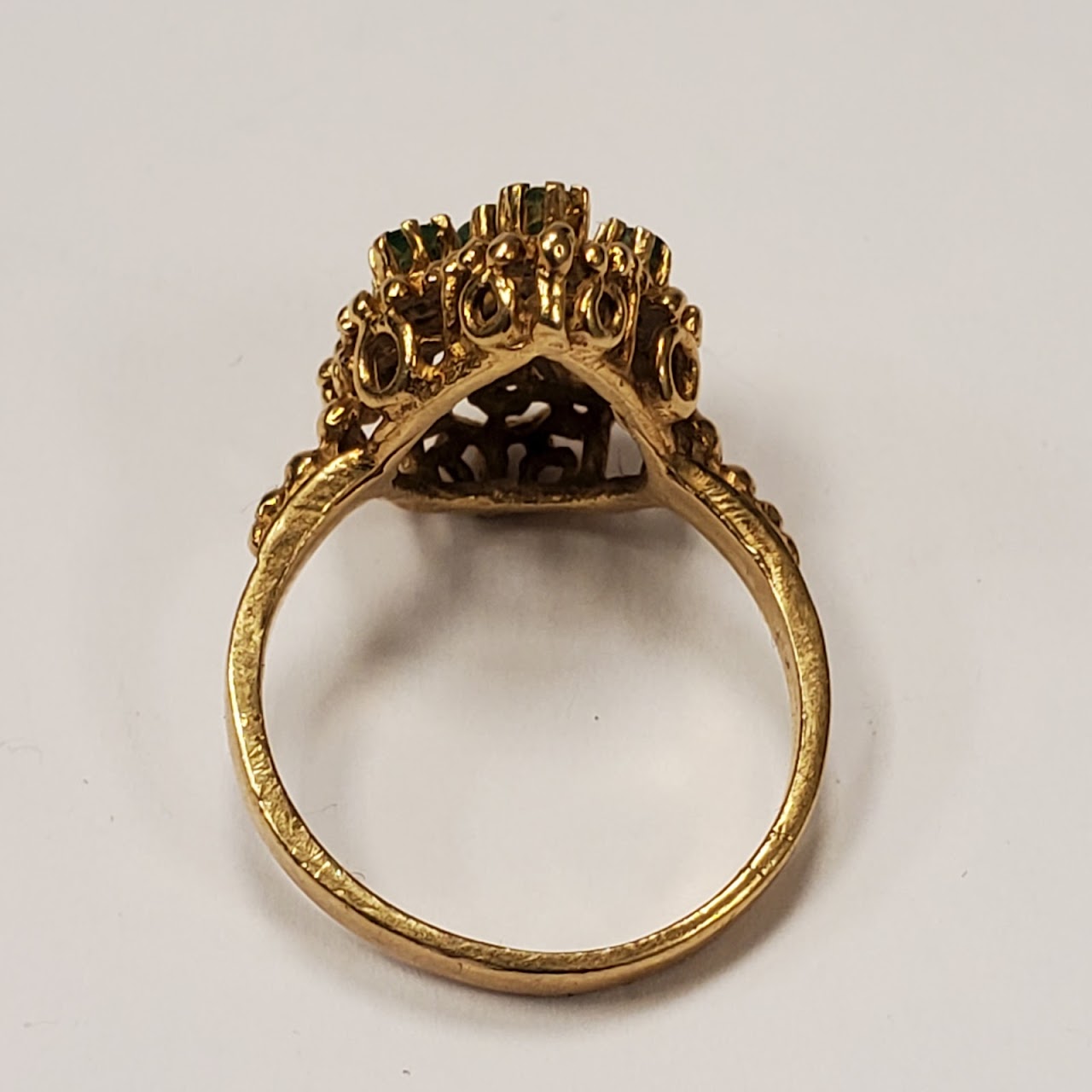 14K Gold & Green Stone Ring