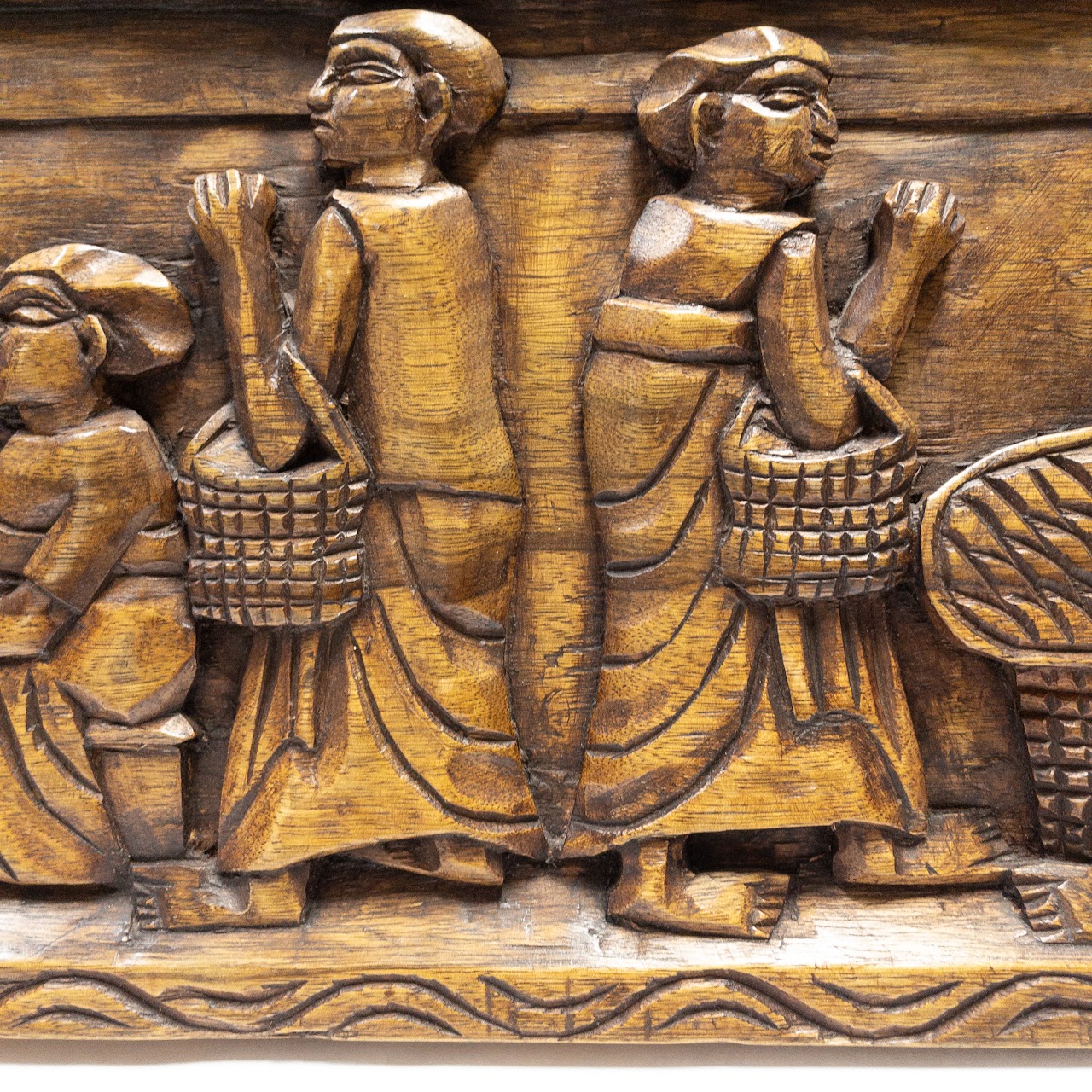 Ghanaian Carved Wood Panel