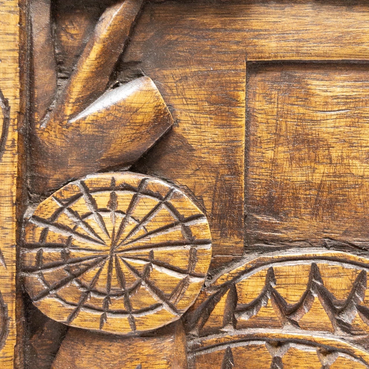 Ghanaian Carved Wood Panel