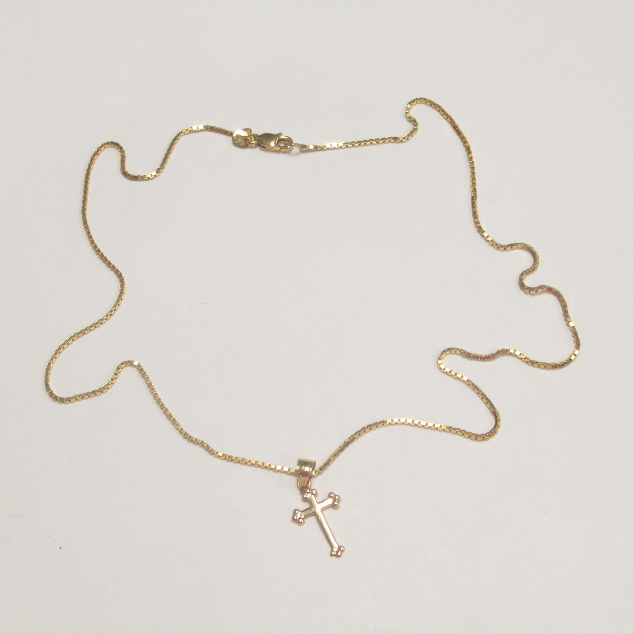 14K Gold Dainty Cross Pendant