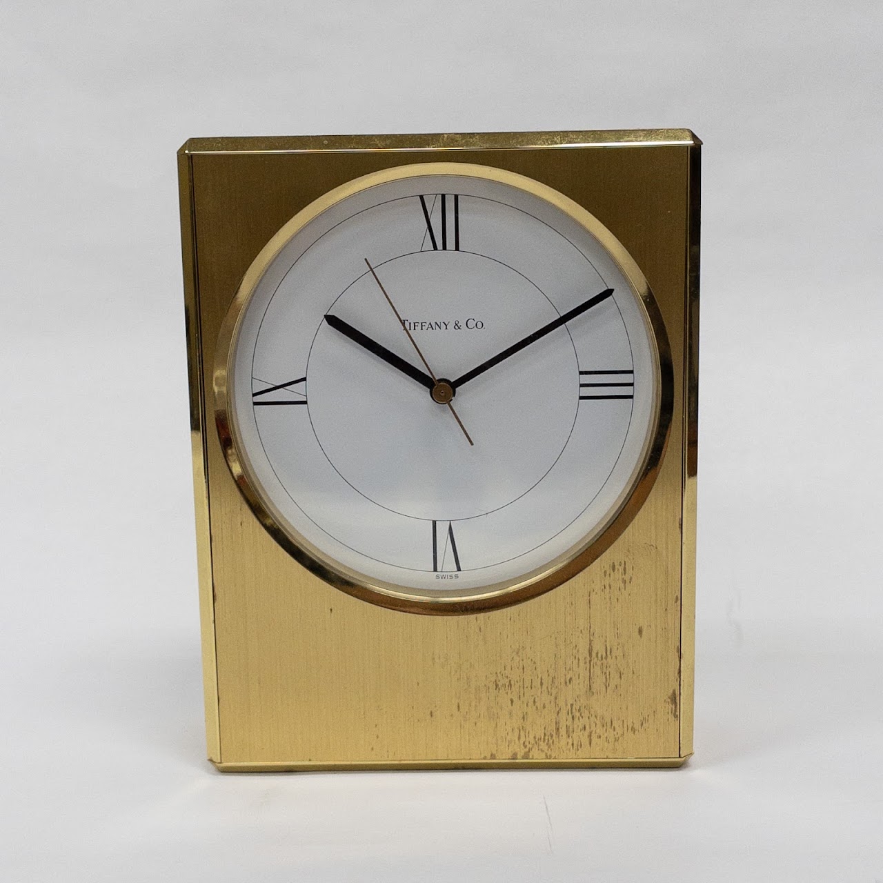 Tiffany & Co. Brass Rectangle Desk Clock