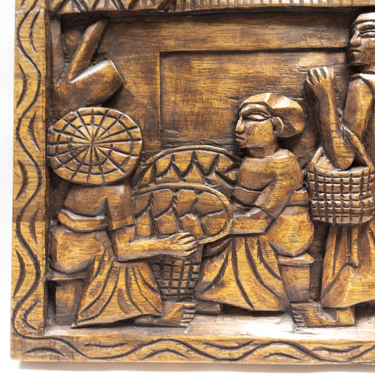 Ghanaian Carved Wood Panel