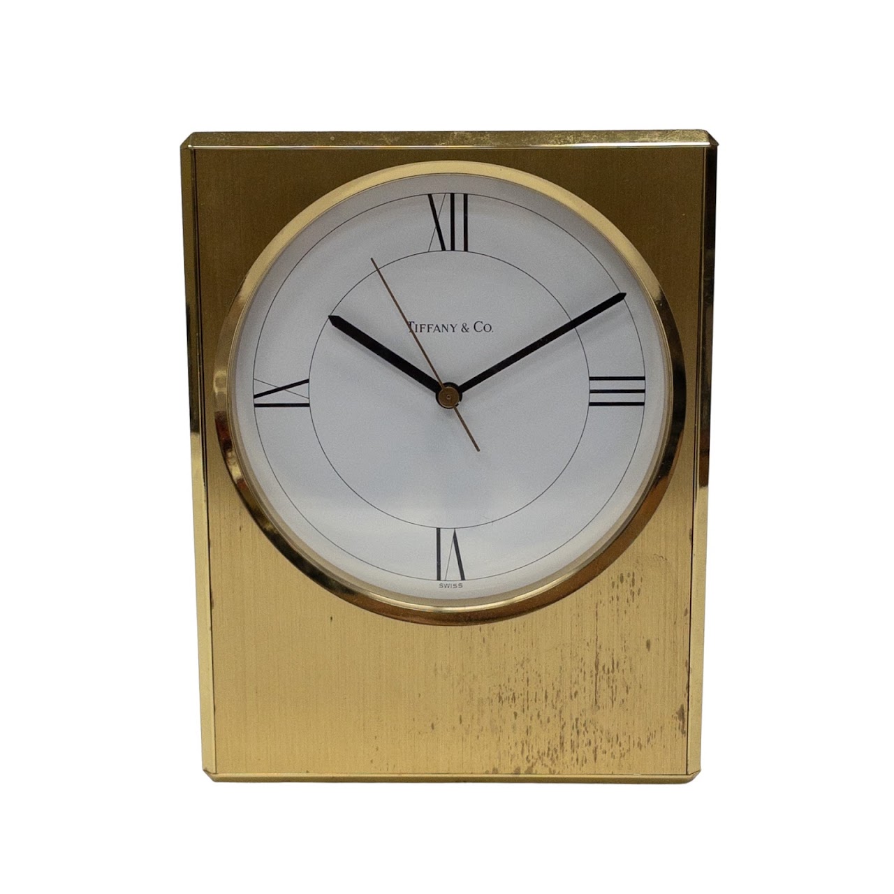 Lot - Tiffany & Co. Brass Desk Clock