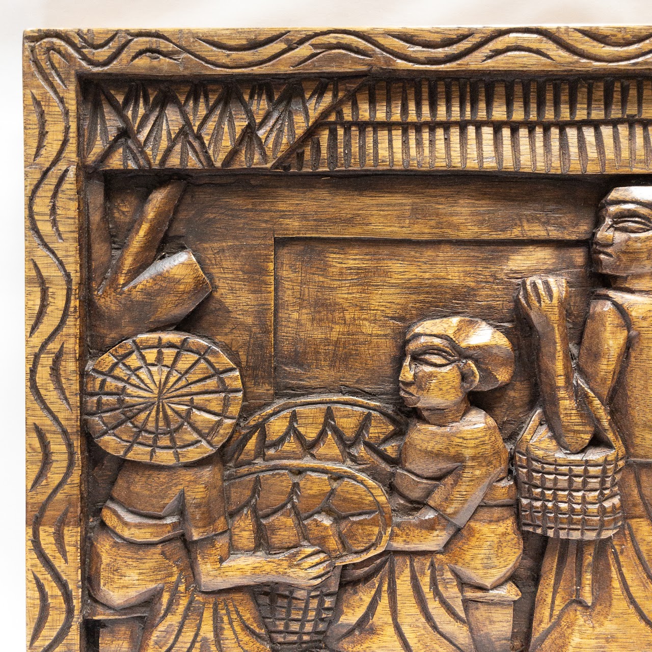 Ghanaian Carved Wood Panel