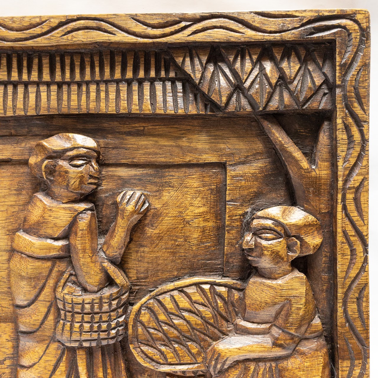 Ghanaian Carved Wood Panel