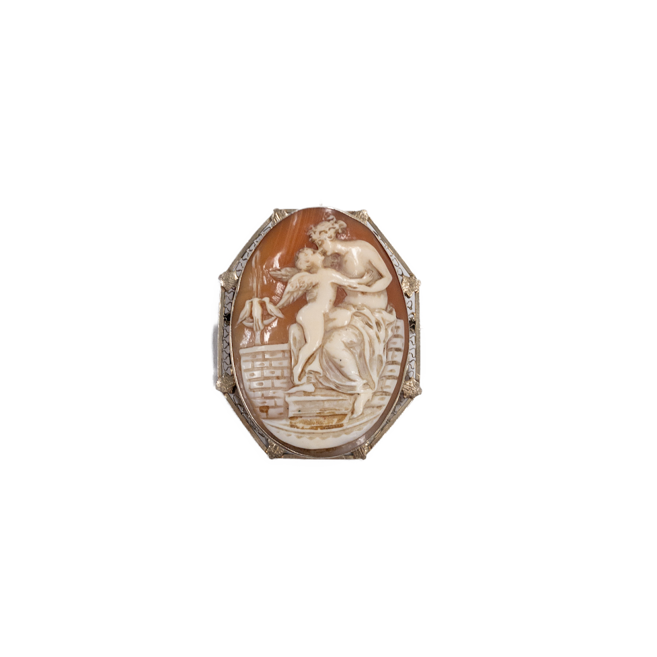 14K Gold Cameo Convertible Brooch