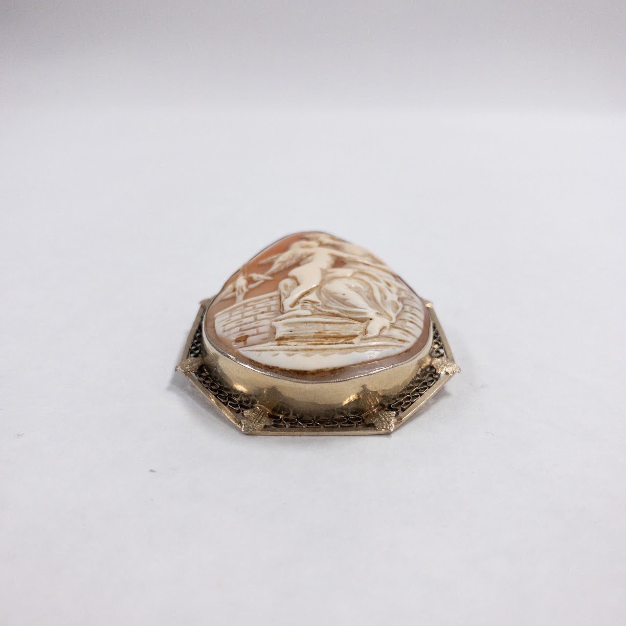 14K Gold Cameo Convertible Brooch