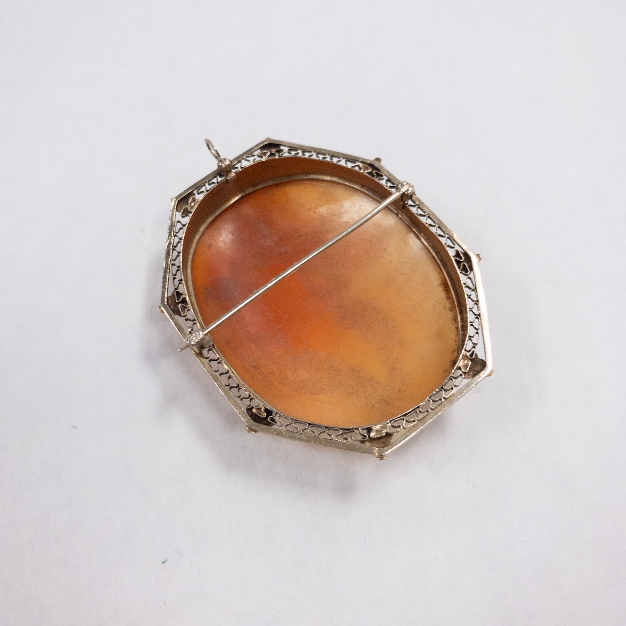 14K Gold Cameo Convertible Brooch