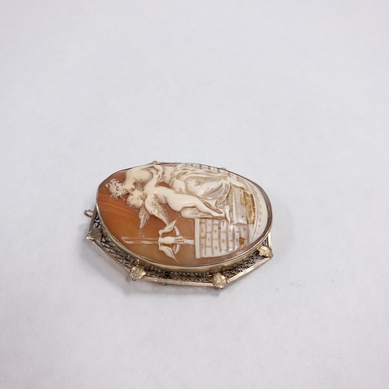 14K Gold Cameo Convertible Brooch