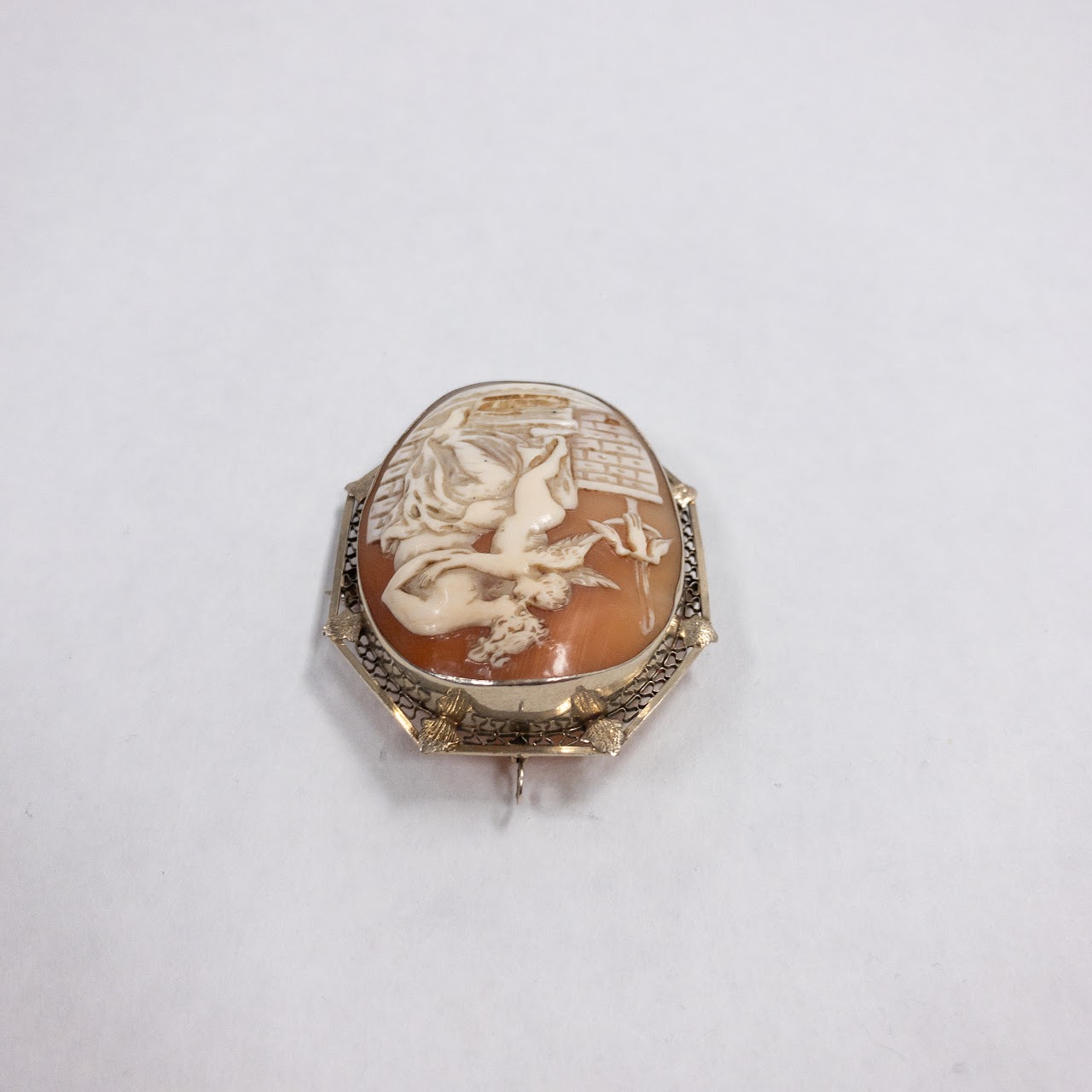 14K Gold Cameo Convertible Brooch