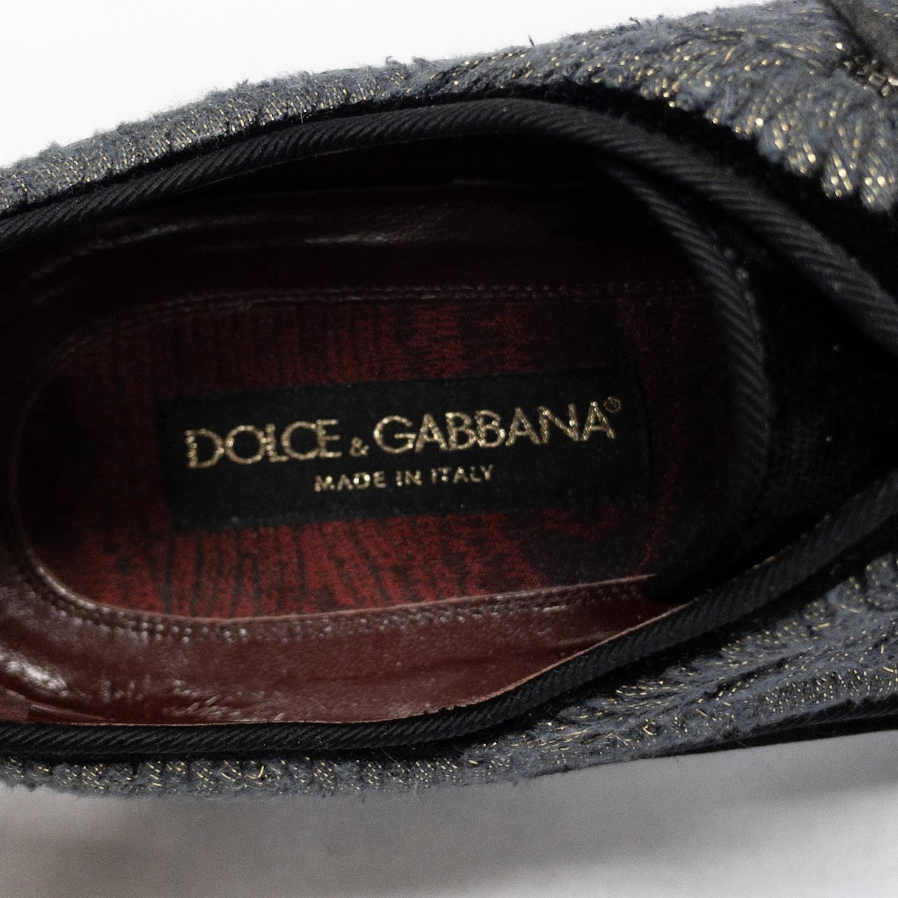 Dolce & Gabbana Velvet  Derby Shoes