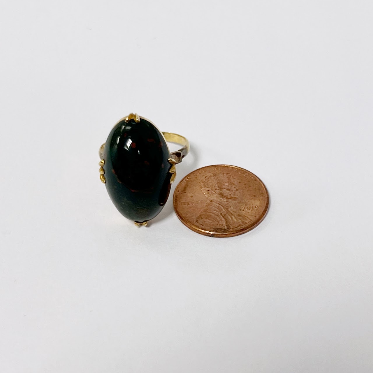 18K Gold and Bloodstone Ring