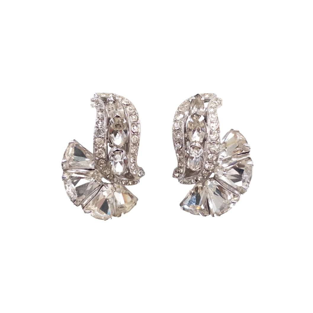 Eisenberg Vintage Rhinestone Clip Earrings